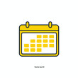 © Relief - Flat yellow calendar icon with schedule marking illustration.