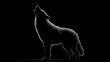 © Maryna - Stylized dark wolf head on solid black backdrop with subtle fur texture for creative projects