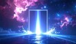 © lenistudio - A glowing portal of pure energy opening within a vibrant nebula in deep space, symbolizing new beginnings and cosmic exploration.