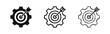 © drawing lines - Business Target Goal Icon Set with Gear and Arrow