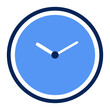 © Art_spiral - Blue Circle Clock Icon with White Hands for Time Management and Schedule Concept on Transparent Background for App Web and Business Design