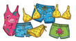 © Melati - Collection of colorful summer beachwear for children and adults.