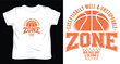© KamonaRani - Basketball t-shirt design zone concept for sports apparel featuring graphic with basketball and hoop.