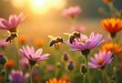 © Yaraslava - Bountiful Wildflower Meadow Teeming with Energetic Bees in a Sunny Summer Day
