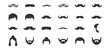© gerik_a - black male hairstyle and mustache icon set vector illustration on transparent background