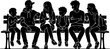 © sara - Vector illustration set of silhouette people enjoying summer vacation