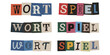 © velikiyzayats - Wortspiel Schriftzug im Erpresserbrief Stil, kreatives Wortspiel Design fuer Raetsel und Spiele