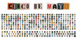 © velikiyzayats - Alfabeto de recortes estilo nota de rescate para diseño de carteles de fiesta mexicana y eventos