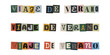 © velikiyzayats - Frase viaje de verano en letras recortadas estilo collage para diario de vacaciones