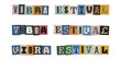 © velikiyzayats - Letras recortadas estilo nota de rescate Vibra Estival para festival de musica