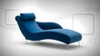 © Sugiri80 - Modern Blue Chaise Lounge with Ergonomic Design.