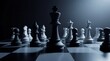 © Ree - Black chess king standing on board strategy leadership and competition concept