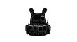 © Fengsu - Black Tactical Vest Isolated on White Background for Protection.