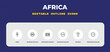 © IconArt - outline africa icons set - ankh, zambian kwacha, apartheid museum. editable vector for web and mobile ui
