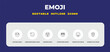 © IconArt - outline emoji icons set - pouting emoji, dissapointment emoji, hushed editable vector for web and mobile ui