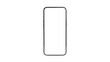 © ATIQULISLAM - Minimalist smartphone outline with rounded corners and transparent screen viewed directly from top on grey checkered background representing a clean digital interface or wireframe concept.