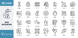 © Control New - risk mitigation icon set. Icons Includes assessment, contingency plan, threat analysis, matrix, impact reduction, early warning, avoidance. Outline icon set. Vector illustration with editable stroke