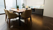 © Westend61 - Modern minimalist dining room and kitchen interior with nobody