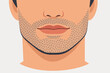 © IJ-studio - Man's face with stubble beard, highlighting male grooming, shaving, and facial hair styles