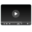 © maximilian - Modello di schermo del lettore video dei social media, lettore video mobile. Mockup del lettore video, app, ui ux. Interfaccia del canale. Concetto di social media. Icona del pulsante Riproduci