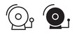 © naba - Bell school icon In Flat and stroke Style Vector For App, UI, Websites. Black Vector Illustration.