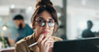 © peopleimages.com - Laptop, idea and business woman at work for compliance review, problem solving or think of project. Computer, mature person or advisor in office for insight, risk management or policy planning