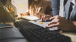 © Kansuda - Accounting company provide finance and taxation planning for profitable cash flow, Auditor accountant working in office, analyze financial data and accounting record with calculator