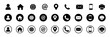 © TaqwaaArtworks - Business card contacts information icon set Concept of profile, Home, Phone, Location, Address, Website, mail, fax simple flat and outline style symbol sign set for apps and website