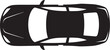 © Ramu - Black car silhouette, top view, vehicle icon, automotive illustration
