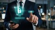 © Afsana - Cybersecurity at Hand: A distinguished figure, exuding professionalism, interacts with an innovative digital interface, symbolizing the essence of security in the digital era.