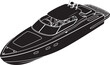 © Md Kamrul Hasan - Luxury yacht, speedboat, black, vector illustration, nautical, boat, watercraft