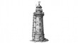 © Ricardo24 - Classic Stone Lighthouse Guiding the Way in Black and White Silhouette