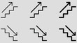 © Asma  - Stairs direction icon. Staircase indicator. Up and down arrow direction vector graphic. Escalator symbol. Exit on the roof pictogram.