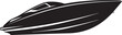 © designsmaster - Sleek black speedboat, vector boat illustration, nautical graphic, watercraft icon