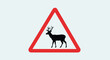 © Mami - Deer Crossing Warning Road Sign.