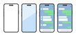 © coful - スマートフォン画面とチャットUIのモックアップセット（アプリ画面・シンプル）
