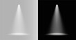 © theladydarina - Spotlight illumination with single vertical white beam and soft realistic studio light effect with oval floor reflection and glowing halo for product presentation or exhibition gallery showcase png