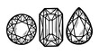 © Markus - Geometric line art of precious gemstones in various shapes