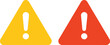 © Mr. Tasin - Warning sign icon set, variety of caution symbols with exclamation marks designed for safety alerts hazard notification and attention signage.
