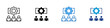 © sahila - Team Management Multiple Style Icon Design Vector - Gear above users representing team management, workforce coordination, and operational control