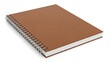 © Farida - Brown spiral bound notebook on white background