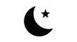 © Nasrin - Crescent moon and star islamic symbol in black silhouette