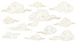 © S.Siam - Set of traditional chinese clouds, auspicious cloud patterns, oriental style line art, vector illustration
