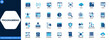 © aura studio - Programming and coding icons set. Web development, software, API, cloud, server, testing, deployment workflows. Icons collection. Vector.