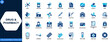 © aura studio - Drug and pharmacy icon set. Medicine, medication, prescription, tablet, capsule, dose, treatment, pharmacy, pharmaceutical, healthcare. Editable icons collection. Vector.
