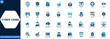 © aura studio - Cyber crime and cyber security icon set. Fraud, scam, phishing, hacking, malware, data breach, identity theft, password attack, privacy protection. Editable icons collection. Vector.