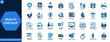 © aura studio - Health checkup and medical care icon set. Healthcare, doctor, diagnosis, hospital, consultation, treatment, patient care, clinic, wellness, monitoring. Editable icons collection. Vector.