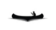 © sahidabegum - Silhouette of a person canoeing on calm water a peaceful scene