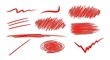 © LightMorph  Creation - A collection of red scribbles and lines on a white background