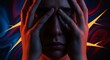 © Paul - Soft weeping with hands shielding the face, showing intense sadness and vulnerability amidst shadows, reflecting an inner state of despair, emotion, fatigue, stress